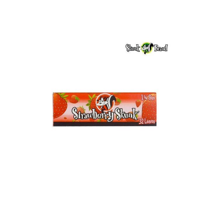 Strawberry Skunk rolling paper pack with brand logo on a white background