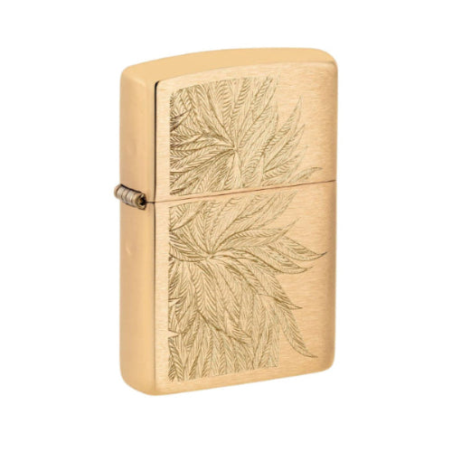 Gold Cannabis Engrave Design (46826) white background